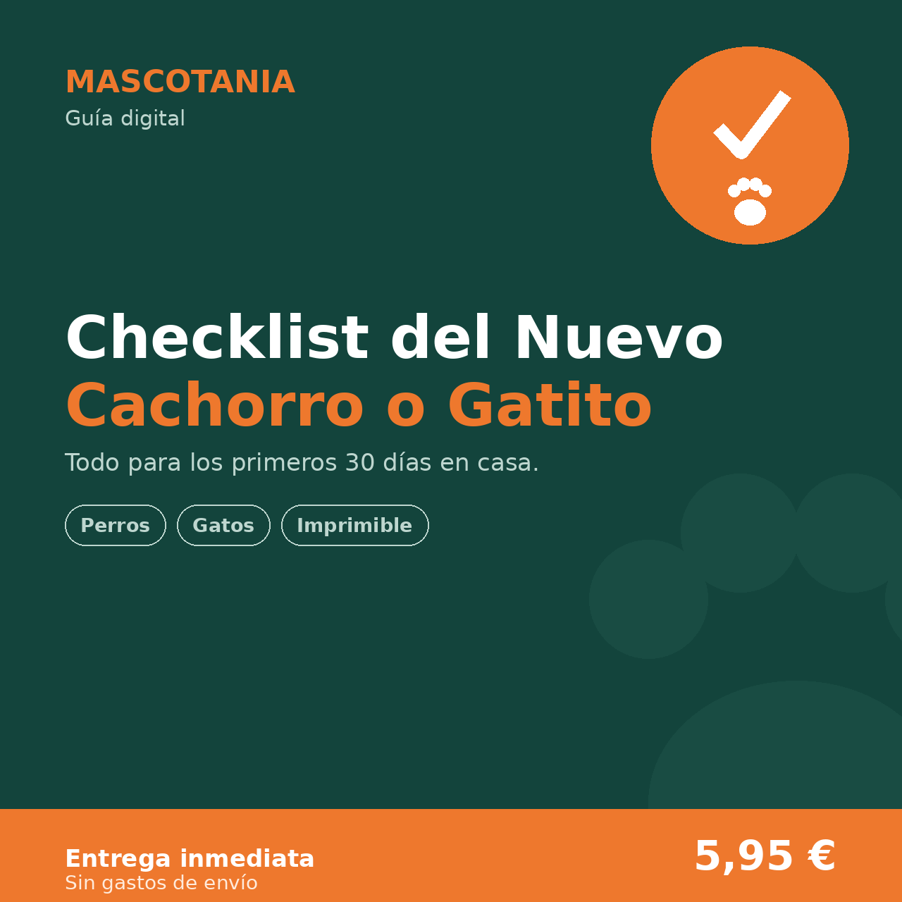 Checklist del Nuevo Cachorro o Gatito — Mascotania